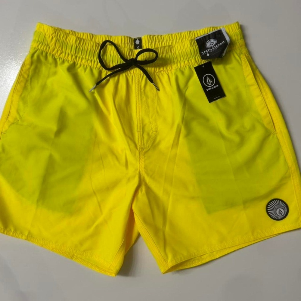 Volcom Lido Solid Volley Shorts - Blazing Yellow - Men's Medium